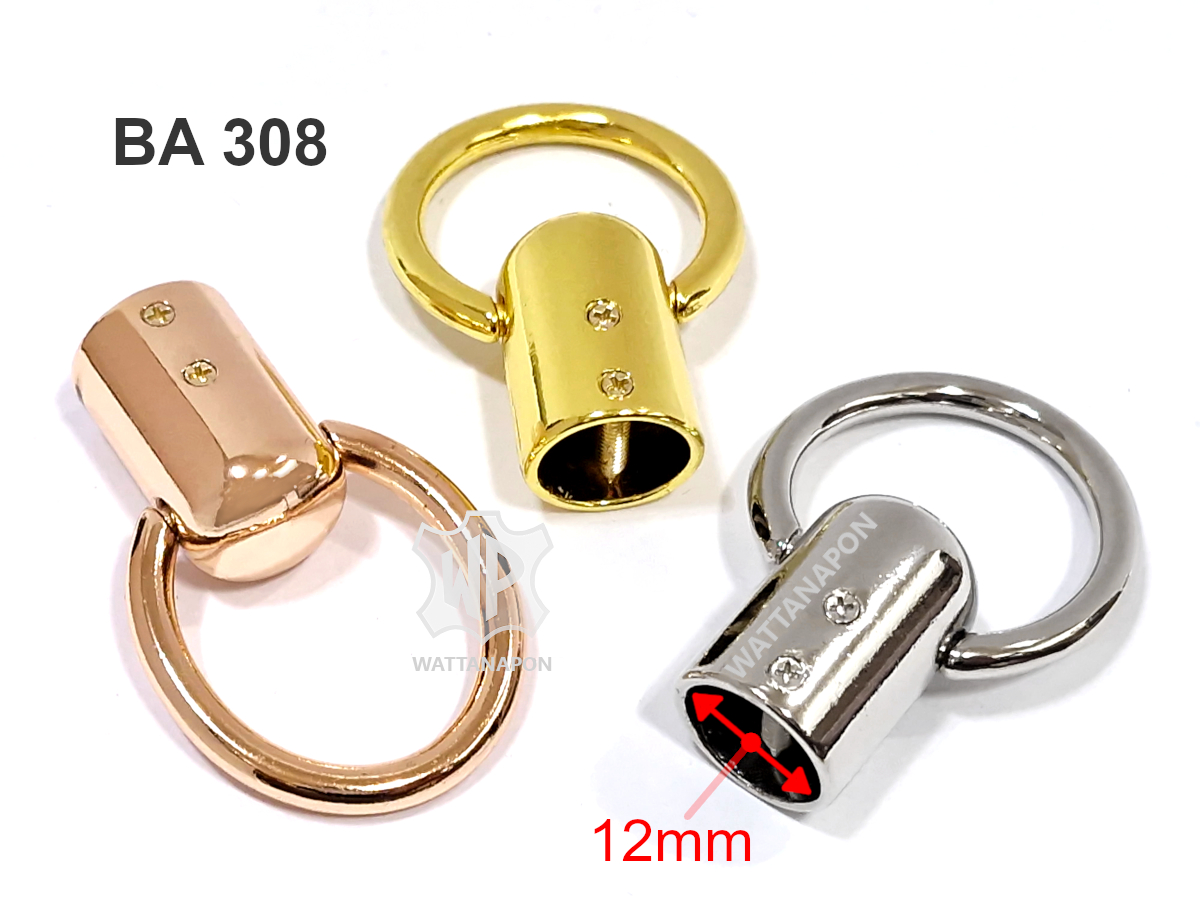 Cord End Cap, End Cap with loop, rope end cap, ท่อหุ้มปลายเชือก, ท่อหุ้มเชือกเปีย, ห่วงต่อสายเชือก, ห่วงต่อสายเปีย, ห่วงต่อหูหิ้ว, หูท่อ, อะไหล่กระเป๋า